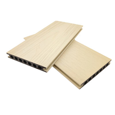 Plancher composé anti UV extérieur de Decking de WPC balayé pour le blanc de riz de balcon