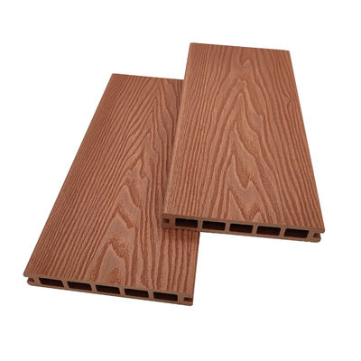 Revêtement de sol extérieur antidérapant pour terrasse WPC à grain de bois gaufré 3D