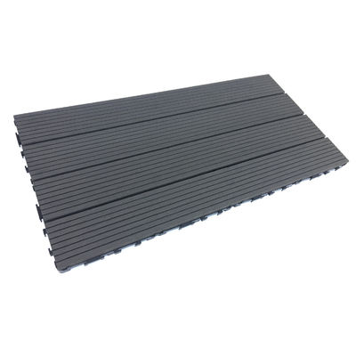 Tuiles de verrouillage noires de Decking de 8mm WPC pour le plancher de toit adapté aux besoins du client