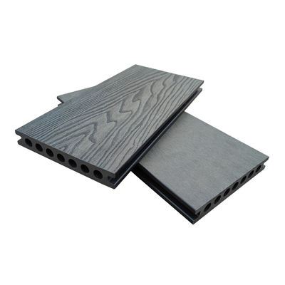 Les panneaux composés noirs coiffés de Decking de WPC Teakwood 3D ont gravé 2 pouces d'épaisseur