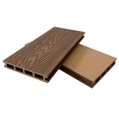 Decking en plastique composé contemporain WPC 3D de bois de construction de teck de relief pour la terrasse