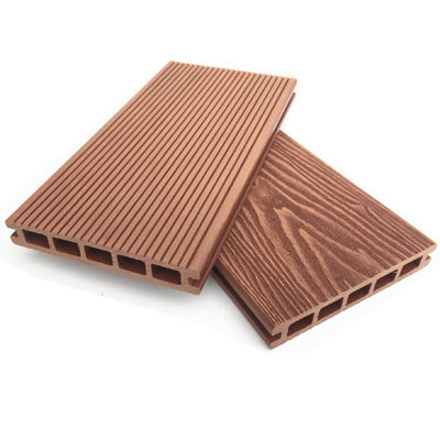 Plancher d'ingénierie composite en plastique et bois pour terrasse en teck 3D