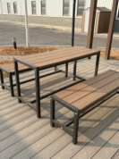 Meubles de jardin WPC à chaud - Table d'extérieur commerciale avec banc assorti