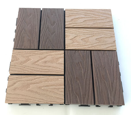 La plate-forme de DIY WPC tuile le plancher extérieur de grain en bois naturel de 30*30CM pour le patio à la maison