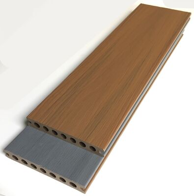 Échantillon gratuit anti-dérapant imperméable résistant aux UV couleur teck 140*23mm revêtement de sol composite extérieur coextrusion Wpc Decking