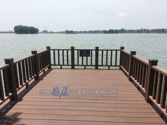 Plancher composite en bois en plastique d'extrusion de Co bon marché extérieur Decking WPC