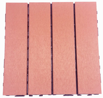 Plancher de verrouillage rouge de tuile de plate-forme de WPC de fraise pour l'OEM extérieur de jardin