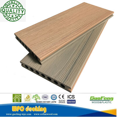 Decking composé en plastique et bois de coextrusion pour revêtement de sol extérieur imperméable