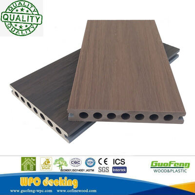 Platelage composite en plastique et bois à texture de bois HDPE facile à installer avec certificats CE et FSC